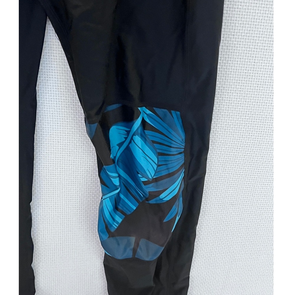 Womens Rash Guard Full Body Swimsuit Blue Palm Leaf Print Surf Suit - Picture 7 of 9